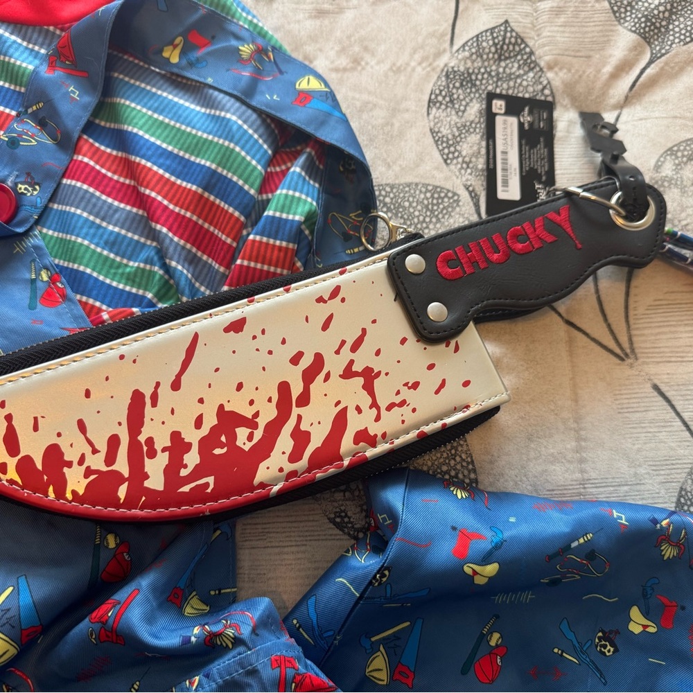 Adult Chucky Costume with Knife Purse Accessory - Picture 3 of 5